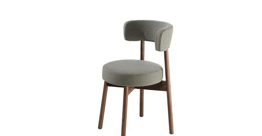 Stuhl Lignum rund mit grauer Sitzfläche