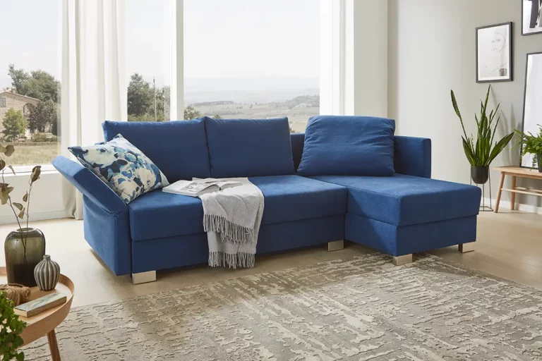 blaues Schlafsofa